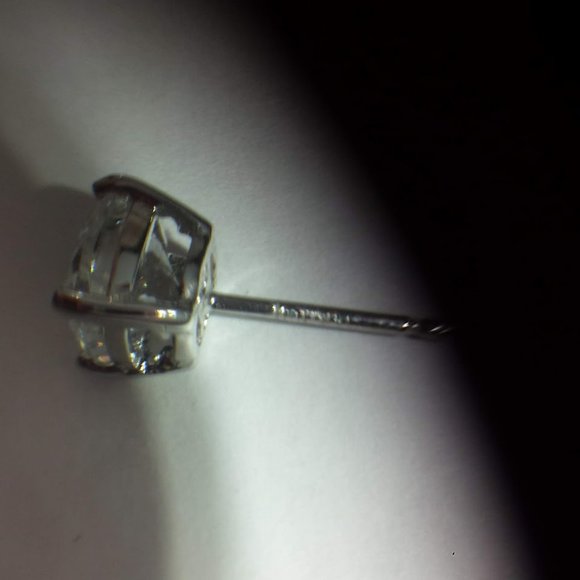 14k White Gold Stud Earrings Solid Gold 14k - Picture 15 of 15